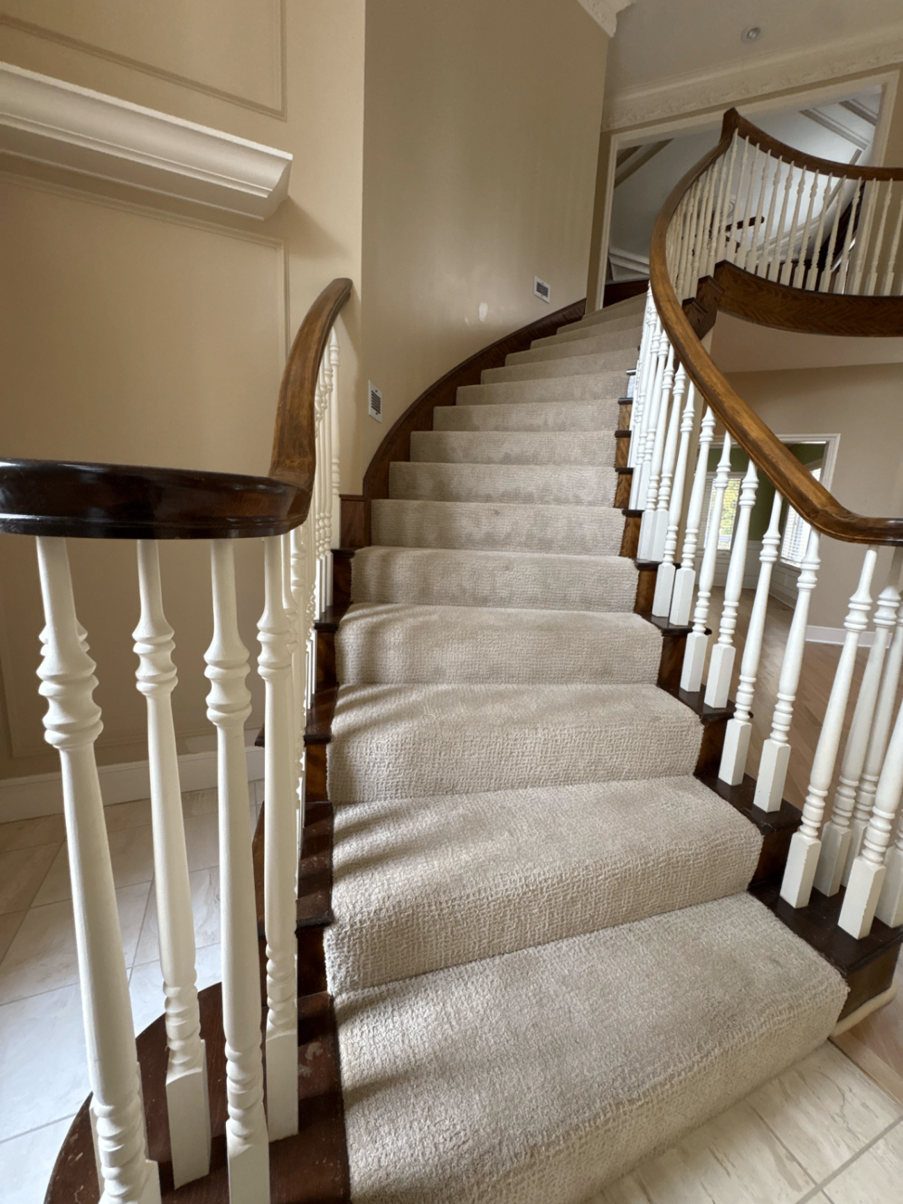 Freshly vacuumed staircase